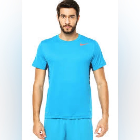 Nike Mens Tee Pro Training Dri Fit Short Sleeve Round Neck Size L in Blue - Picture 1 of 5